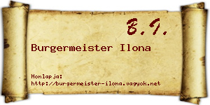 Burgermeister Ilona névjegykártya